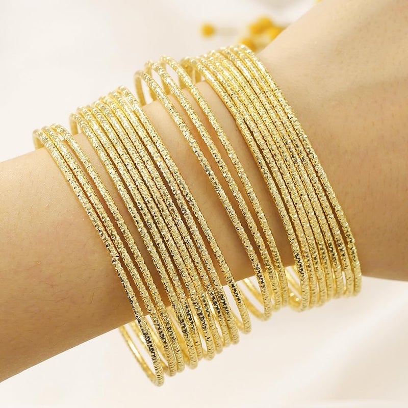 RINTOLER Store 16Pcs Gold Bangle Bracelets for Women - Multi Layer Stackable Textured Bracelets Boho Jewelrys Set. - Image 2